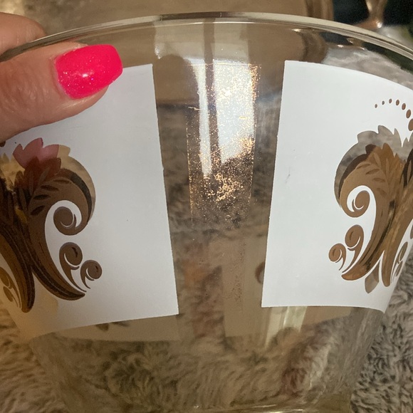 Vintage large glass bowl with small bowl hanger - Picture 6 of 15